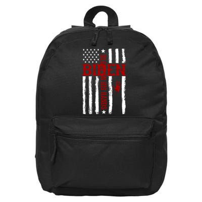 Biden Blood On His Hands American Flag 16 in Basic Backpack