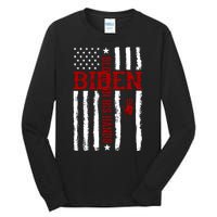 Biden Blood On His Hands American Flag Tall Long Sleeve T-Shirt