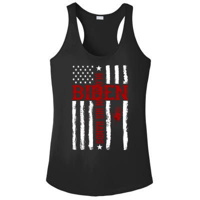 Biden Blood On His Hands American Flag Ladies PosiCharge Competitor Racerback Tank