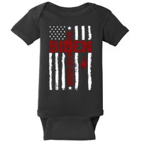 Biden Blood On His Hands American Flag Baby Bodysuit