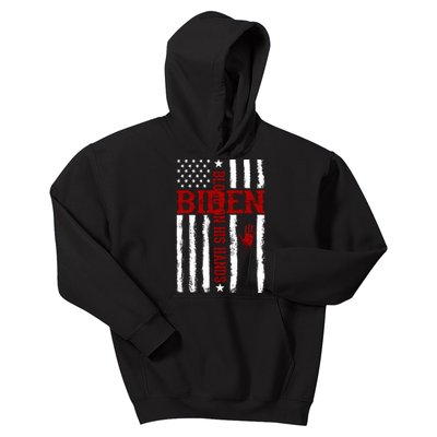 Biden Blood On His Hands American Flag Kids Hoodie