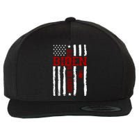 Biden Blood On His Hands American Flag Wool Snapback Cap