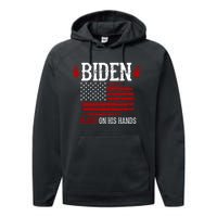 Biden Blood On His Hands Performance Fleece Hoodie