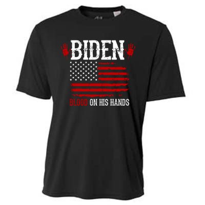 Biden Blood On His Hands Cooling Performance Crew T-Shirt