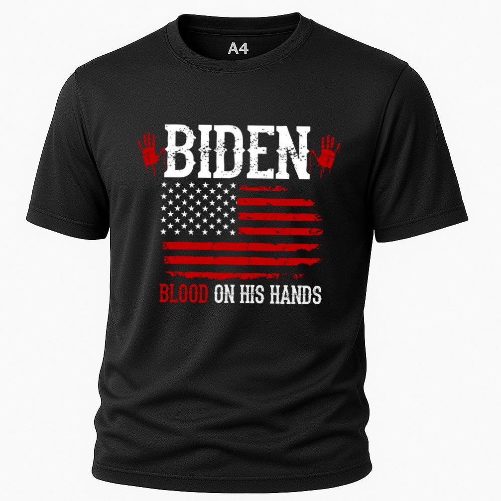 Biden Blood On His Hands Cooling Performance Crew T-Shirt