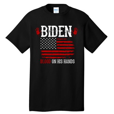 Biden Blood On His Hands Tall T-Shirt