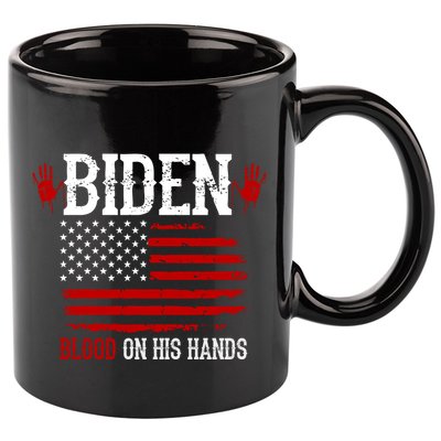 Biden Blood On His Hands 11oz C Handle Ceramic Mug