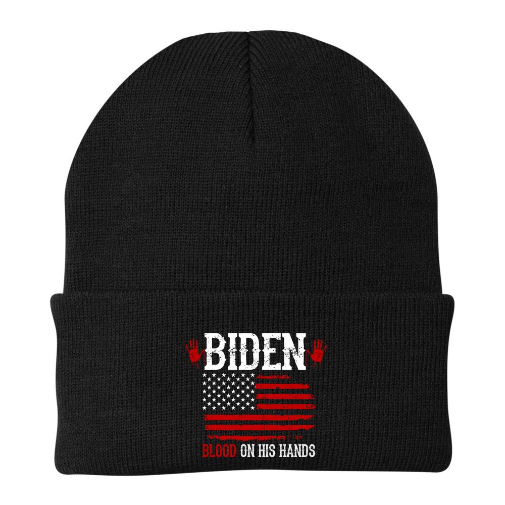 Biden Blood On His Hands Beanie