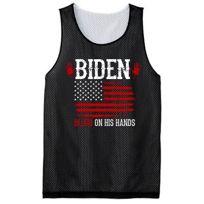 Biden Blood On His Hands Mesh Reversible Basketball Jersey Tank