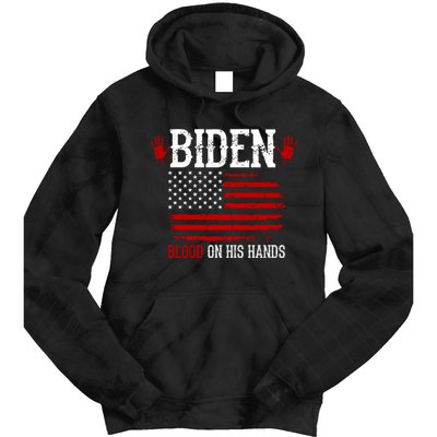 Biden Blood On His Hands Tie Dye Hoodie