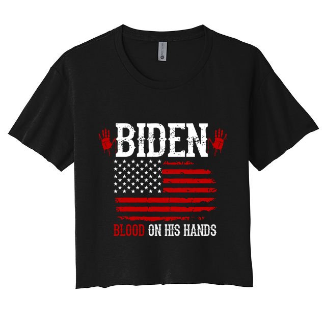 Biden Blood On His Hands Crop Top
