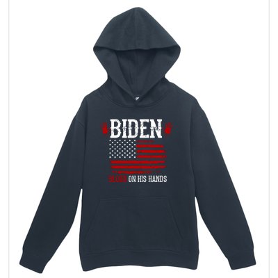 Biden Blood On His Hands Urban Pullover Hoodie