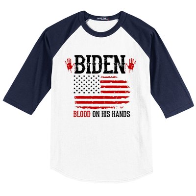 Biden Blood On His Hands Baseball Sleeve Shirt