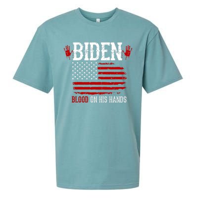 Biden Blood On His Hands Sueded Cloud Jersey T-Shirt