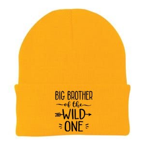 Big Brother Of The Wild One Funny 1st Birthday Safari Gift Knit Cap Winter Beanie