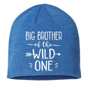 Big Brother Of The Wild One Funny 1st Birthday Safari Gift Sustainable Beanie