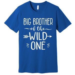 Big Brother Of The Wild One Funny 1st Birthday Safari Gift Premium T-Shirt