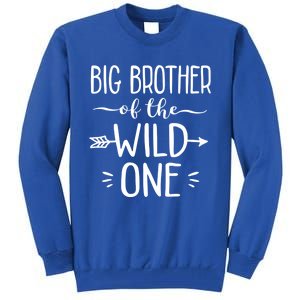 Big Brother Of The Wild One Funny 1st Birthday Safari Gift Tall Sweatshirt