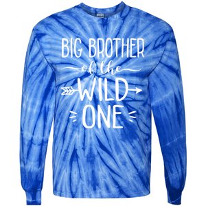 Big Brother Of The Wild One Funny 1st Birthday Safari Gift Tie-Dye Long Sleeve Shirt