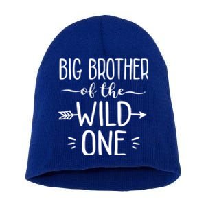 Big Brother Of The Wild One Funny 1st Birthday Safari Gift Short Acrylic Beanie