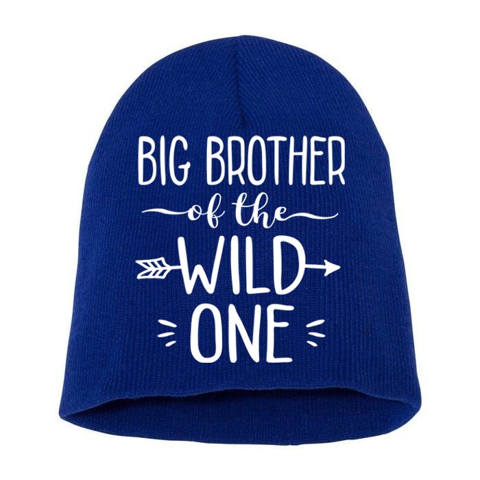 Big Brother Of The Wild One Funny 1st Birthday Safari Gift Short Acrylic Beanie