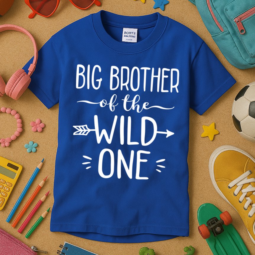 Big Brother Of The Wild One Funny 1st Birthday Safari Gift Kids T-Shirt