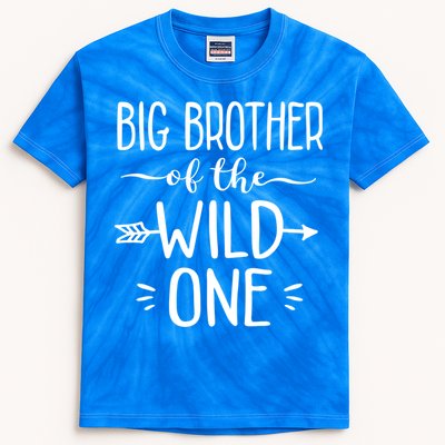 Big Brother Of The Wild One Funny 1st Birthday Safari Gift Kids Tie-Dye T-Shirt