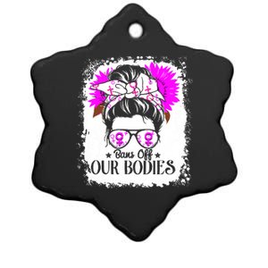 Bleached Bans Off Our Bodies Rights Female Choice Ceramic Star Ornament