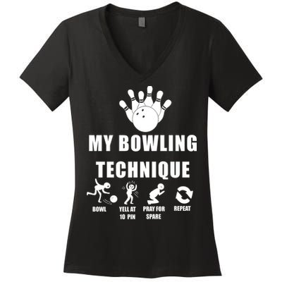 Bowling Women's V-Neck T-Shirt