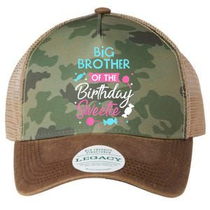 Big Brother Of The Birthday Sweetie Candy Bday Party Bro Legacy Tie Dye Trucker Hat