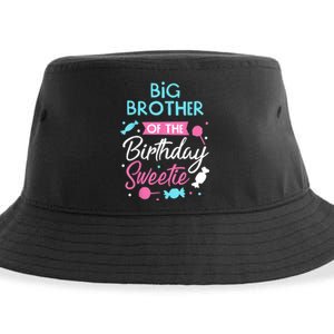 Big Brother Of The Birthday Sweetie Candy Bday Party Bro Sustainable Bucket Hat