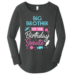 Big Brother Of The Birthday Sweetie Candy Bday Party Bro Women's Perfect Tri Tunic Long Sleeve Shirt