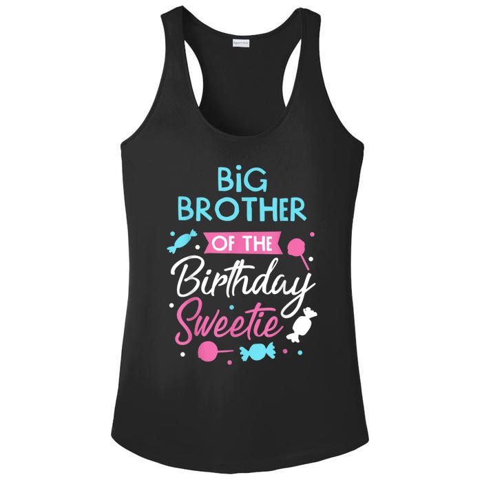 Big Brother Of The Birthday Sweetie Candy Bday Party Bro Ladies PosiCharge Competitor Racerback Tank