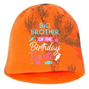 Big Brother Of The Birthday Sweetie Candy Bday Party Bro Kati - Camo Knit Beanie