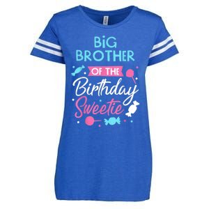 Big Brother Of The Birthday Sweetie Candy Bday Party Bro Enza Ladies Jersey Football T-Shirt