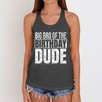 Big Bro of the Birthday Dude Brother of the Birthday Women's Knotted Racerback Tank