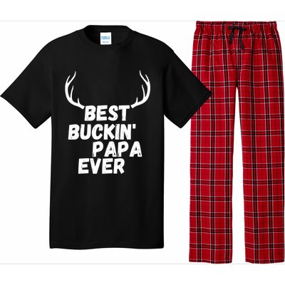 Best Buckin Papa Ever Antlers Funny Hunting Tee For Guys Gift Pajama Set