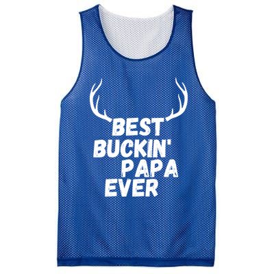 Best Buckin Papa Ever Antlers Funny Hunting Tee For Guys Gift Mesh Reversible Basketball Jersey Tank