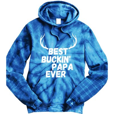 Best Buckin Papa Ever Antlers Funny Hunting Tee For Guys Gift Tie Dye Hoodie