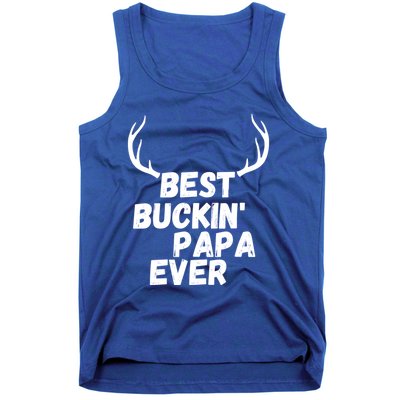 Best Buckin Papa Ever Antlers Funny Hunting Tee For Guys Gift Tank Top