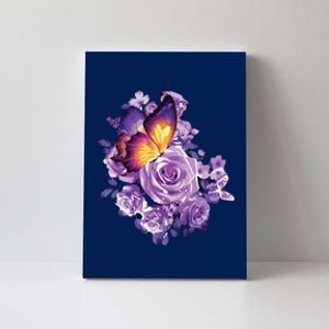 Beautiful Butterfly Purple Rose Butterfly Lovers Canvas