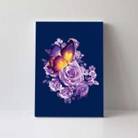 Beautiful Butterfly Purple Rose Butterfly Lovers Canvas