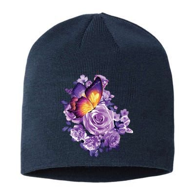 Beautiful Butterfly Purple Rose Butterfly Lovers Sustainable Beanie