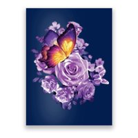 Beautiful Butterfly Purple Rose Butterfly Lovers Poster