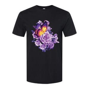 Beautiful Butterfly Purple Rose Butterfly Lovers Softstyle® CVC T-Shirt