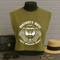 Bigfoot Boiled Peanuts Funny Sasquatch Garment-Dyed Women's Muscle Tee