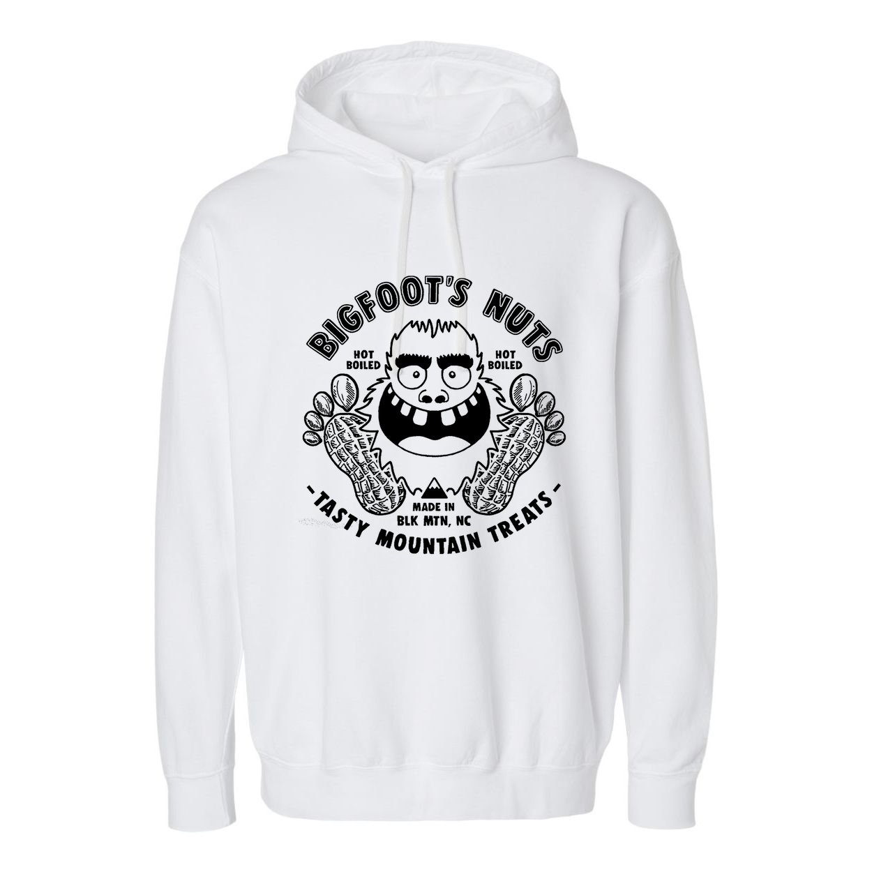Bigfoot Boiled Peanuts Funny Sasquatch Garment-Dyed Fleece Hoodie