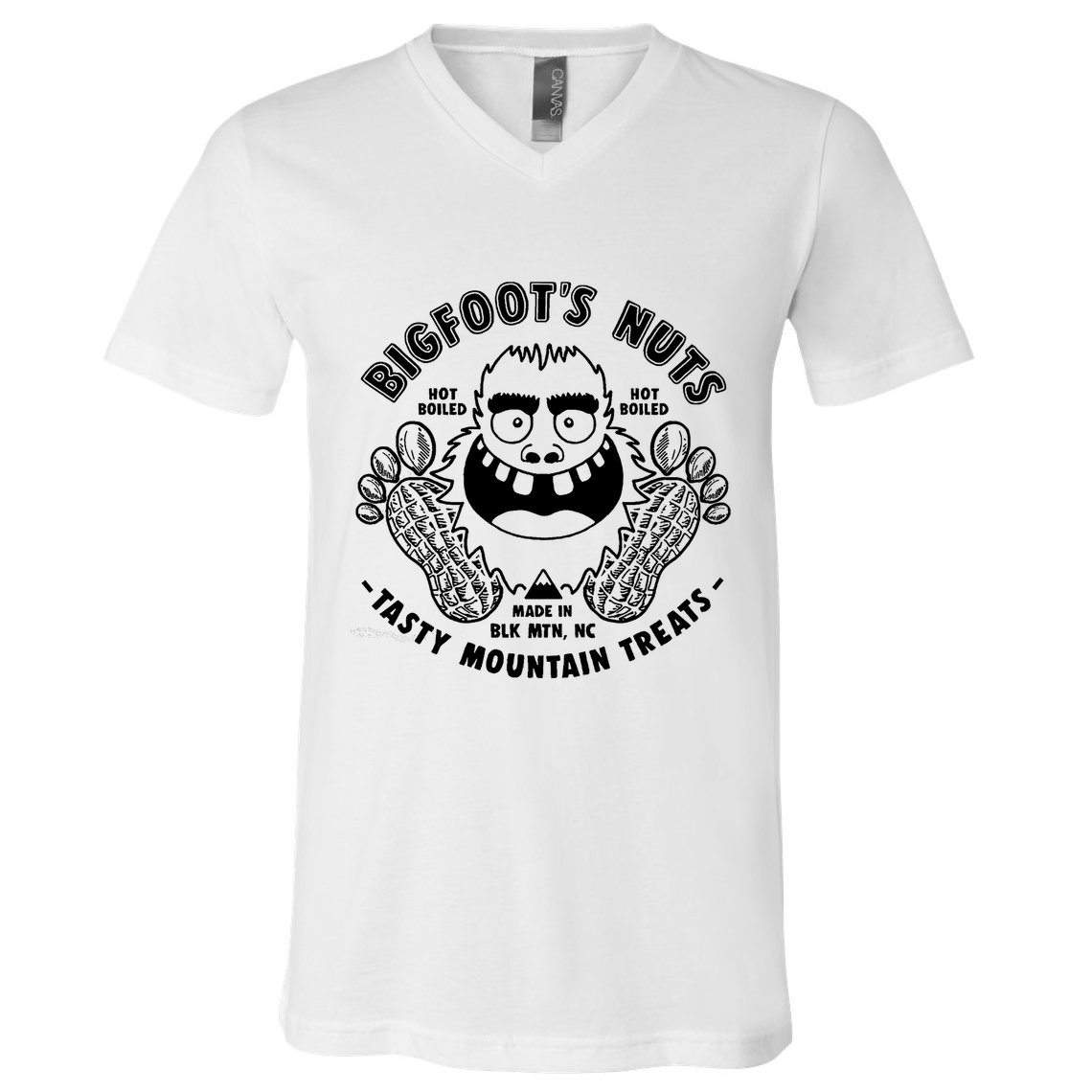 Bigfoot Boiled Peanuts Funny Sasquatch V-Neck T-Shirt