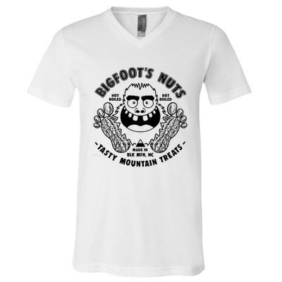 Bigfoot Boiled Peanuts Funny Sasquatch V-Neck T-Shirt