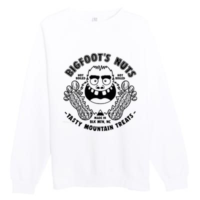 Bigfoot Boiled Peanuts Funny Sasquatch Premium Crewneck Sweatshirt